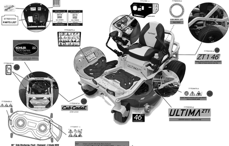 Part Location Diagram of 777I27441 MTD LBL-CONTROL PANEL